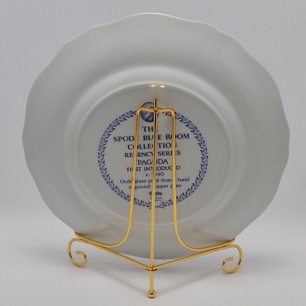 Spode Blue Room Collection Regency Series England Pagoda Dinner Plate 11 Inches - Picture 4 of 13